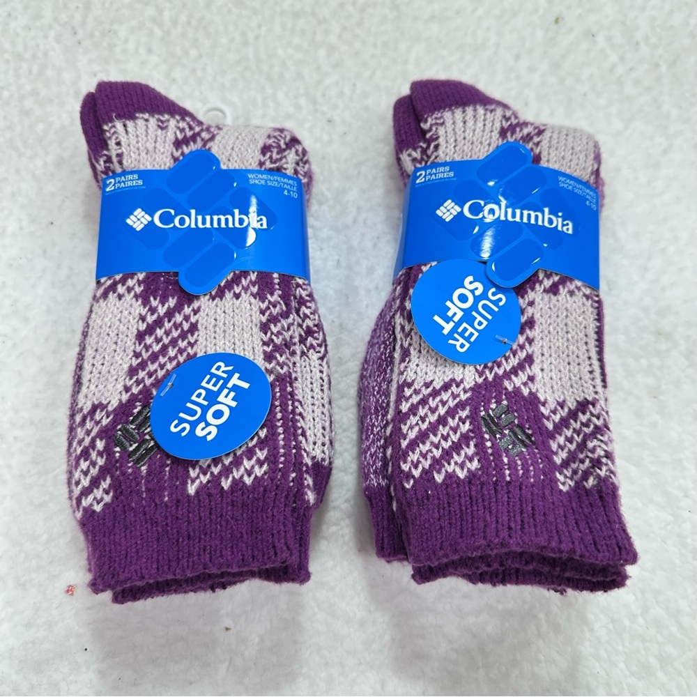 Columbia Purple and White Women’s Socks